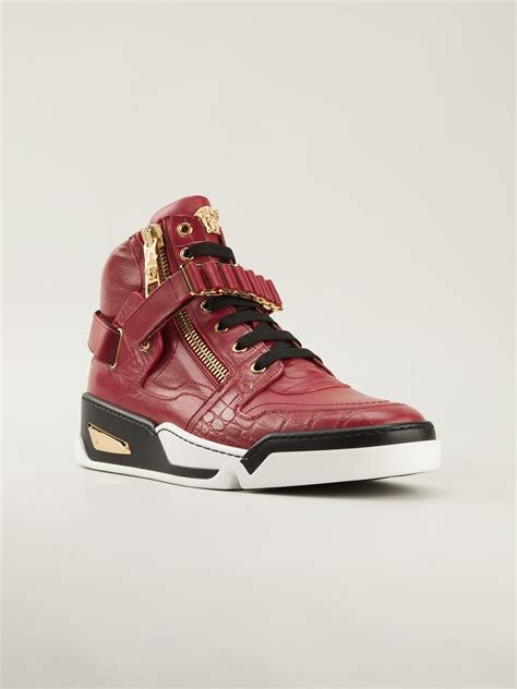 tenis versace|versace zipped high top sneakers.